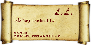 Lőwy Ludmilla névjegykártya